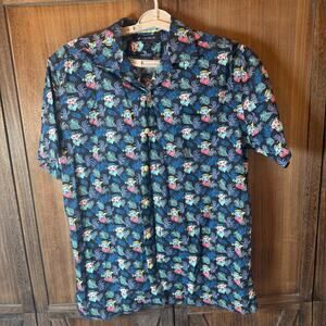 Cremieux Dog Print Hawaiian Camp Shirt Mens Medium whimsical